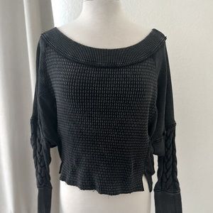 Freepeople dark, gray, long sleeve top
